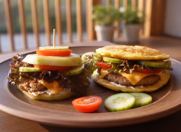 Burgery bez bułki: burger z kalarepy i burger z omletem